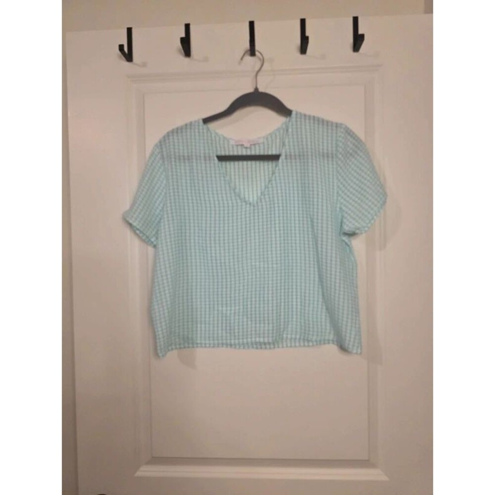 Meet Me In Santorini Sky Check Blouse
